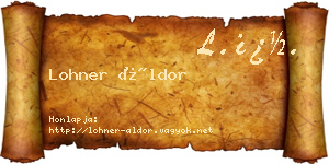 Lohner Áldor névjegykártya